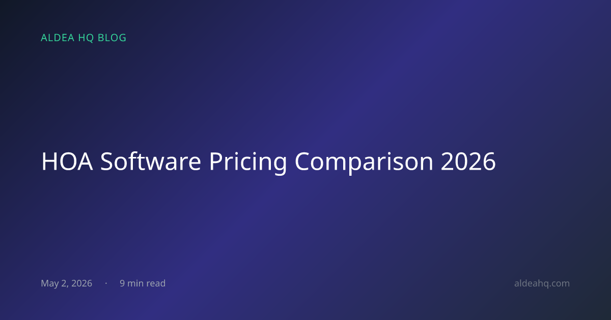 HOA Software Pricing Comparison 2026